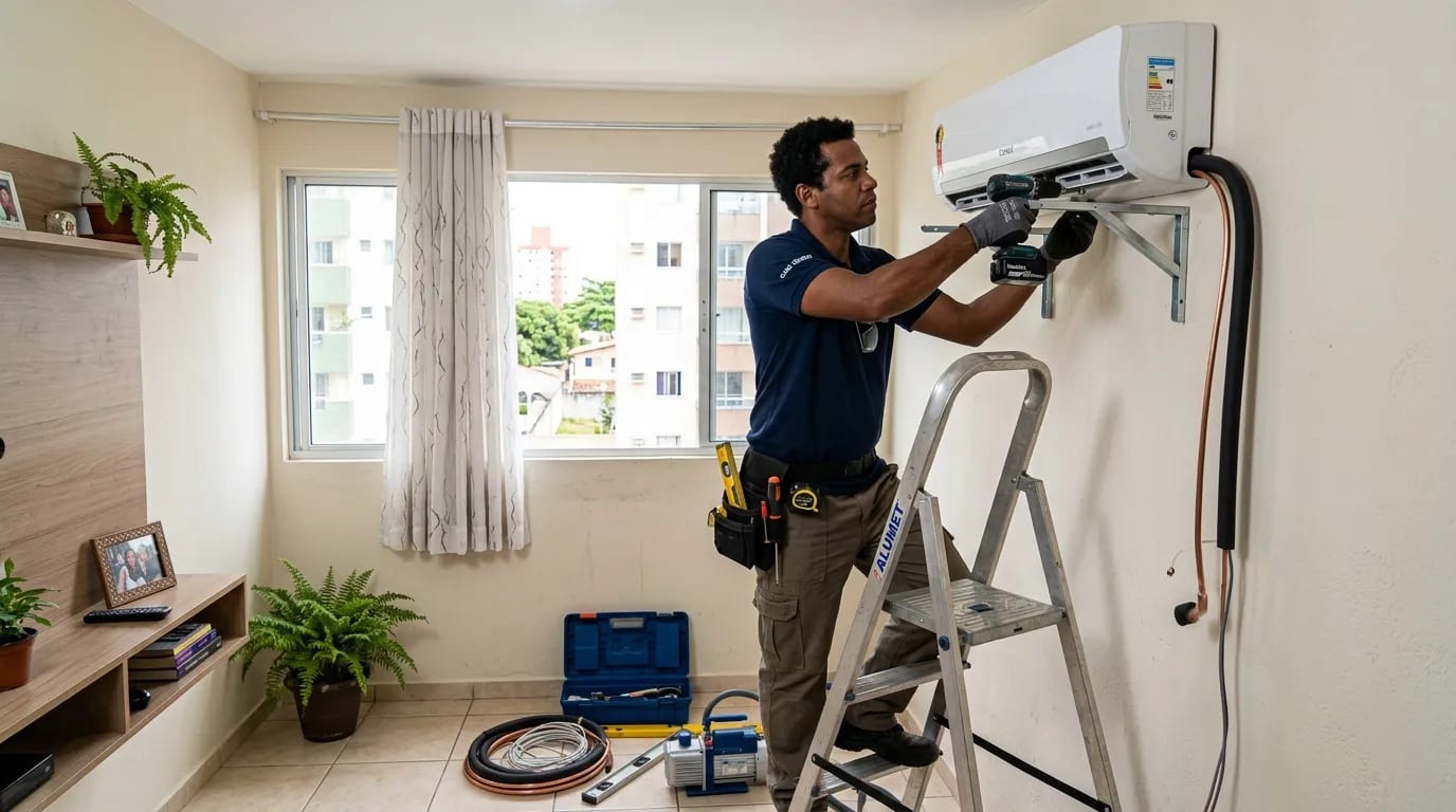 Instalação de ar-condicionado split em Curitiba‑PR