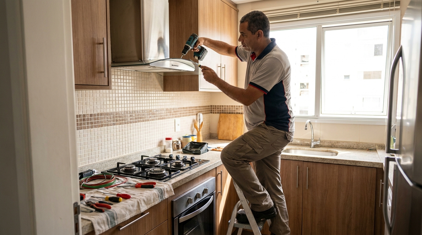 Instalação de Exaustor no Ahú, Curitiba‑PR