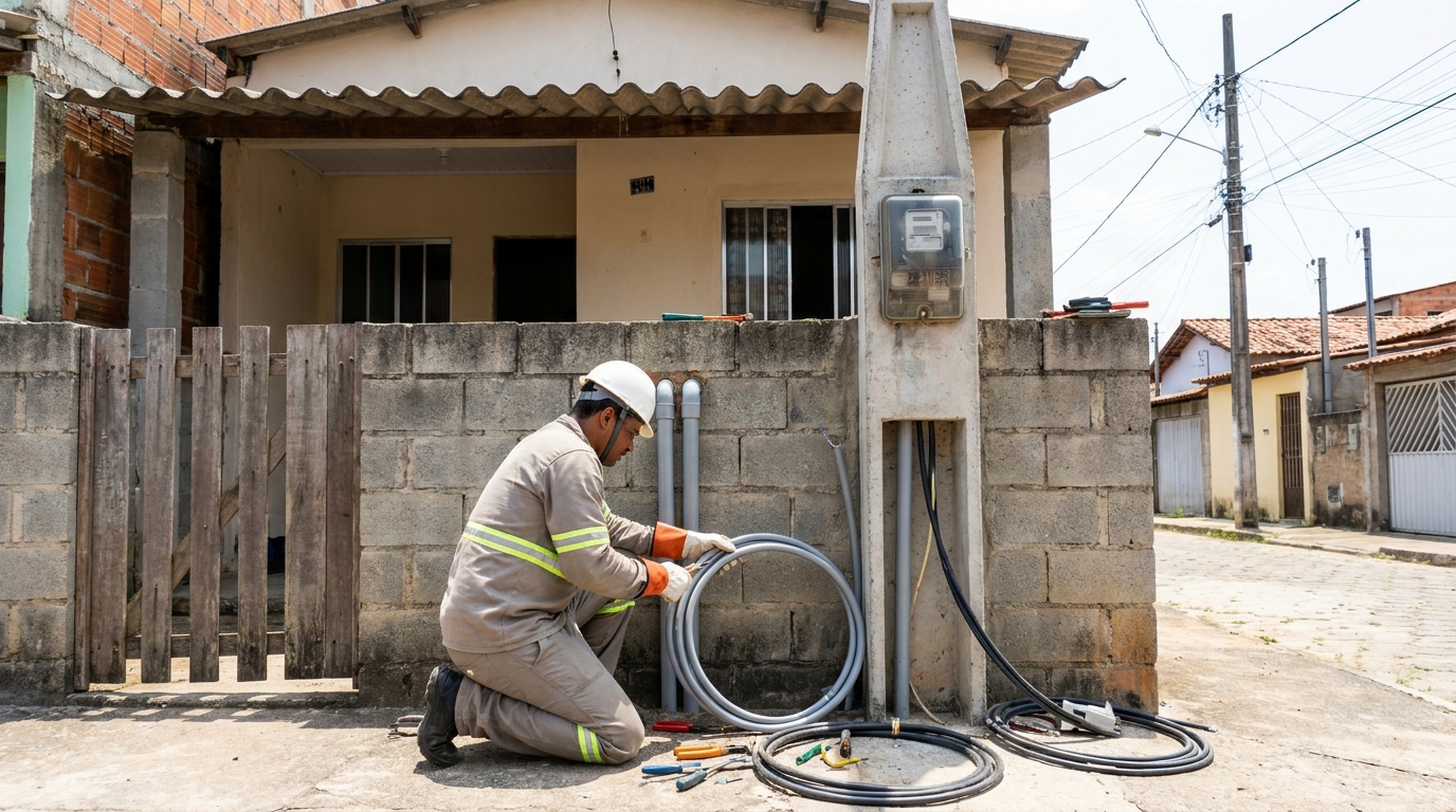 Instalação de Poste Padrão na Augusta, Curitiba‑PR