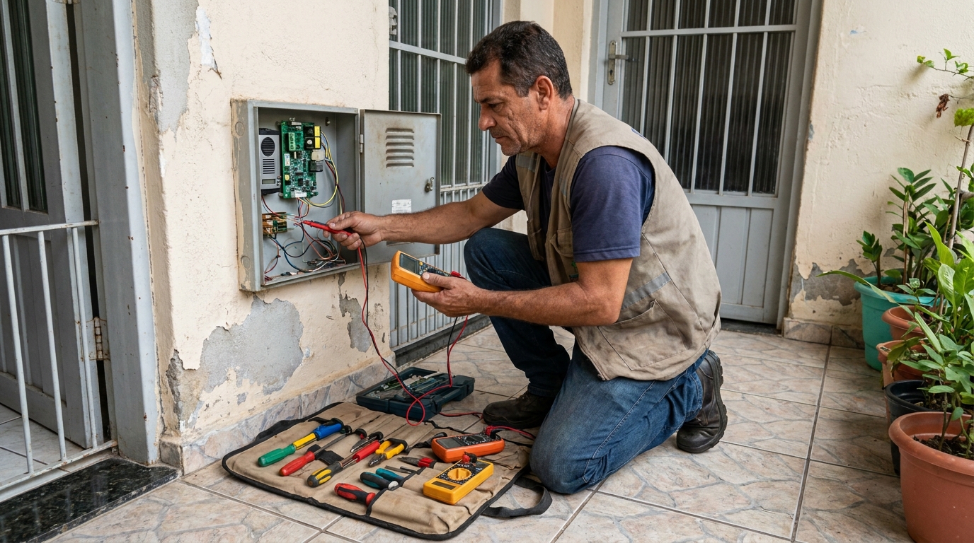 Troca de Fiação de Interfone no Jardim das Américas, Curitiba‑PR